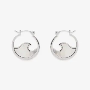 Mother of Pearl Mini Wave Hoop Earrings