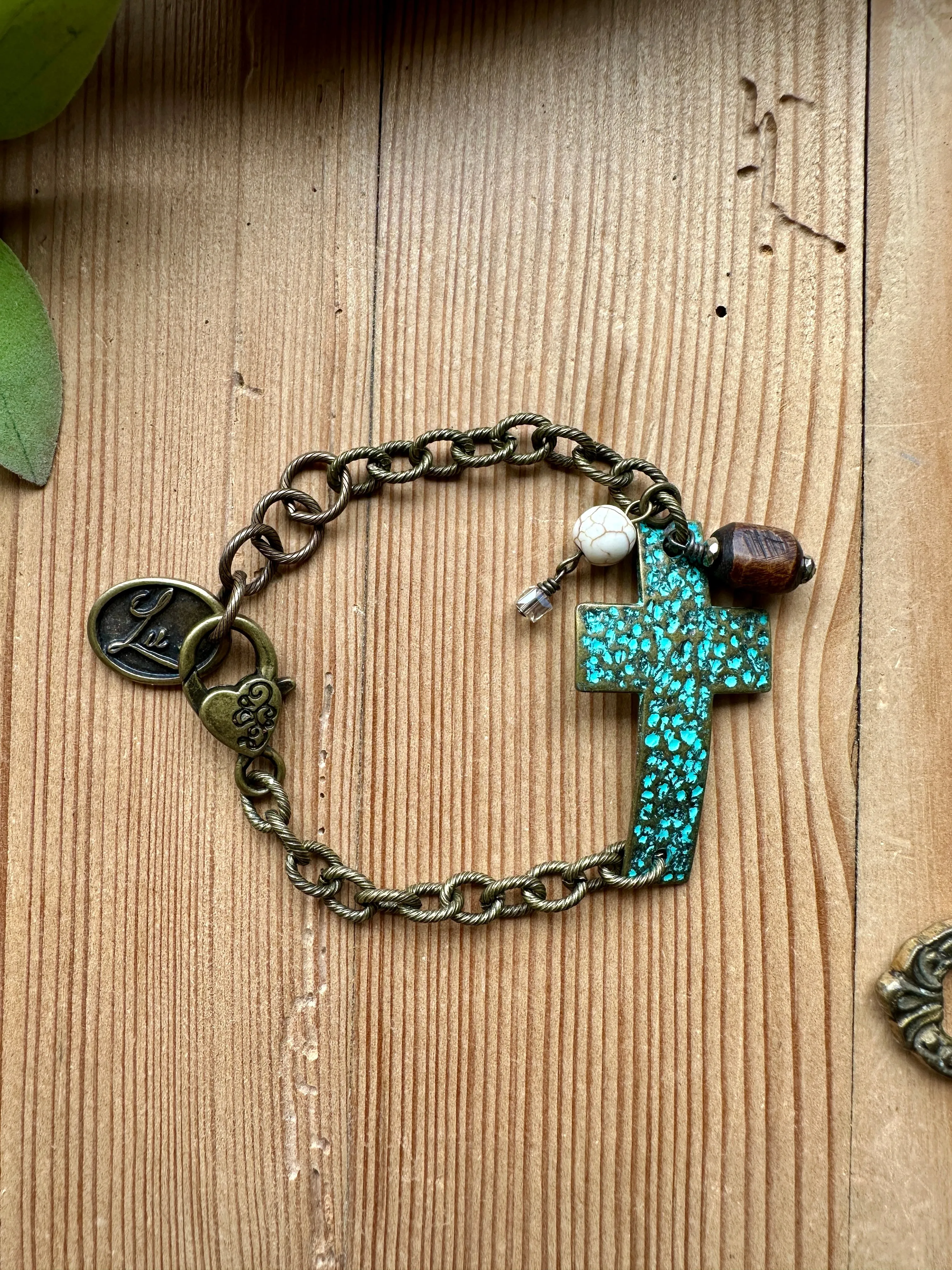 Naughty Naturals Turquoise Cross Bracelet