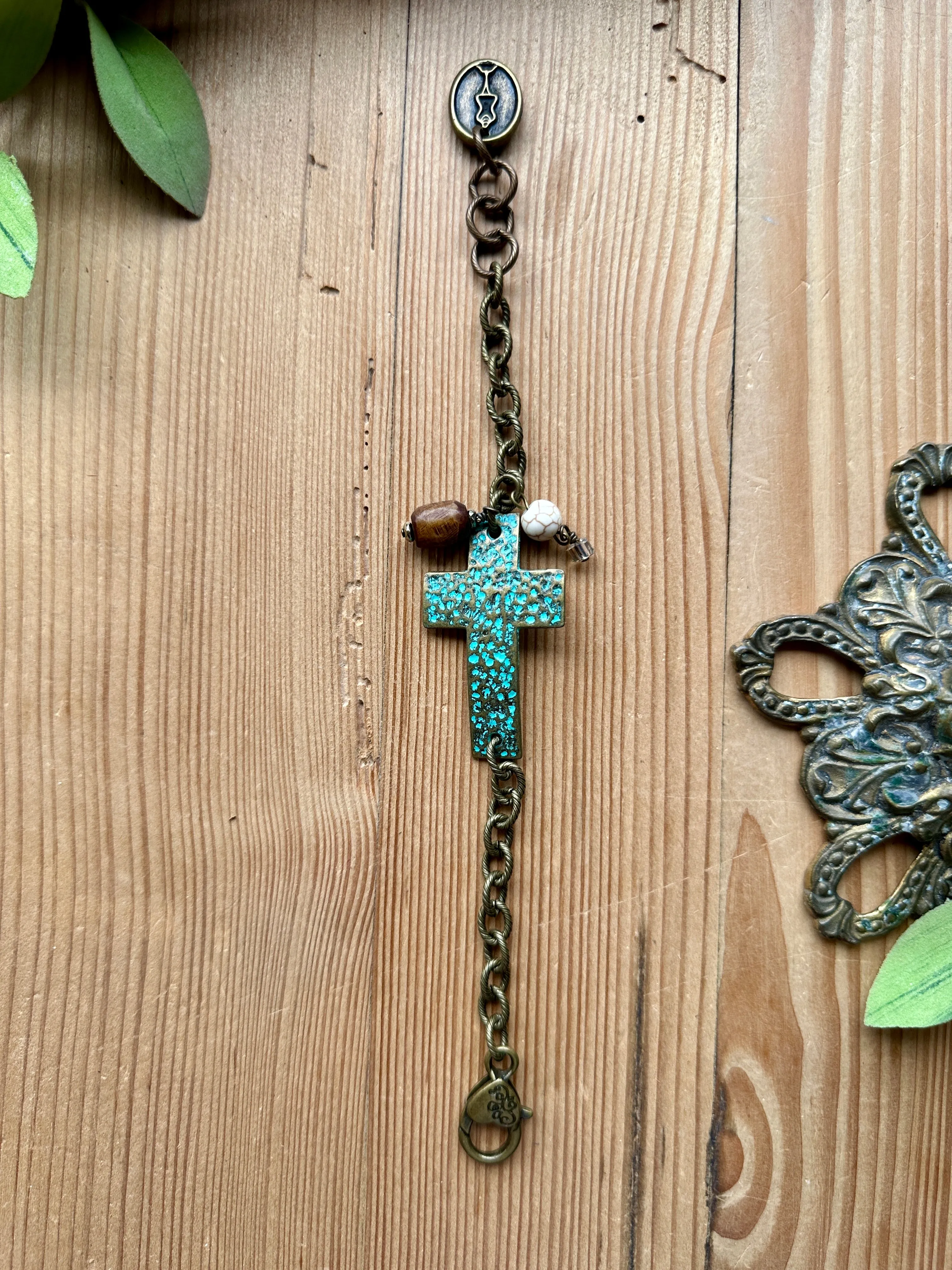 Naughty Naturals Turquoise Cross Bracelet