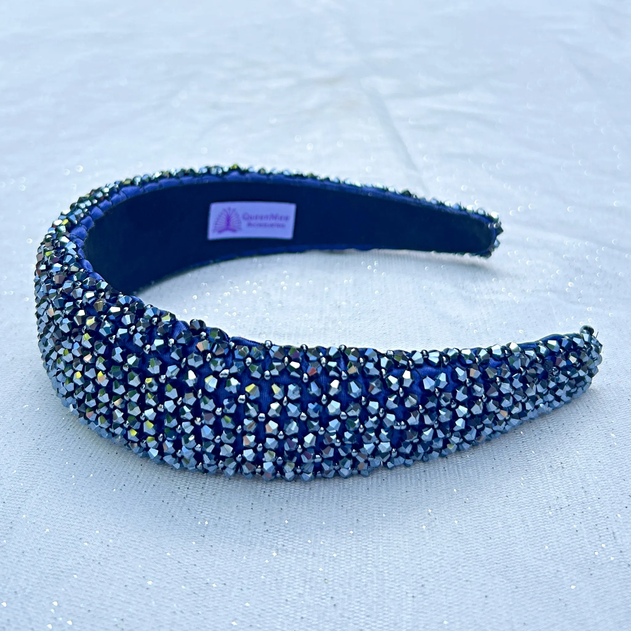 Navy Sparkly Hair Band Wide Headband