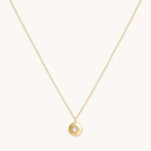 October Opal Birthstone Necklace in Solid Gold