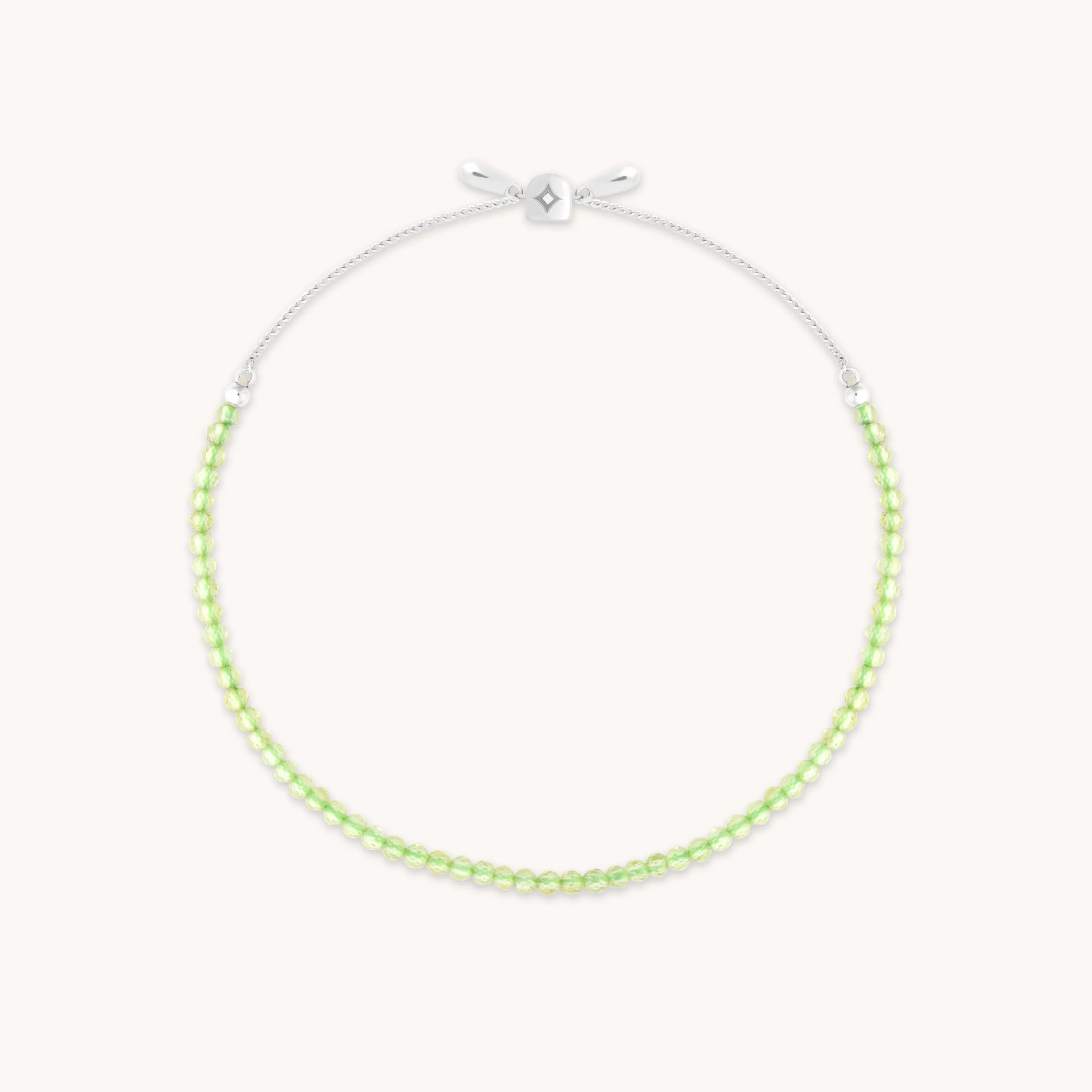 Olivine Gemstone Bracelet in 9k White Gold