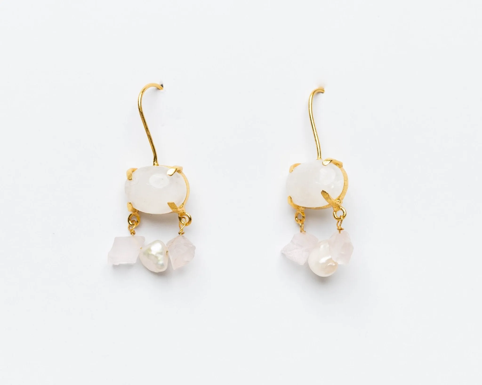 Opal & Rose Quartz Earrings