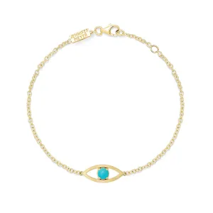 Open Evil Eye Bracelet with Turquoise Center