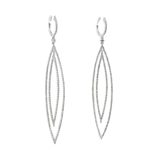 Open Marquise Diamond Drop Earrings