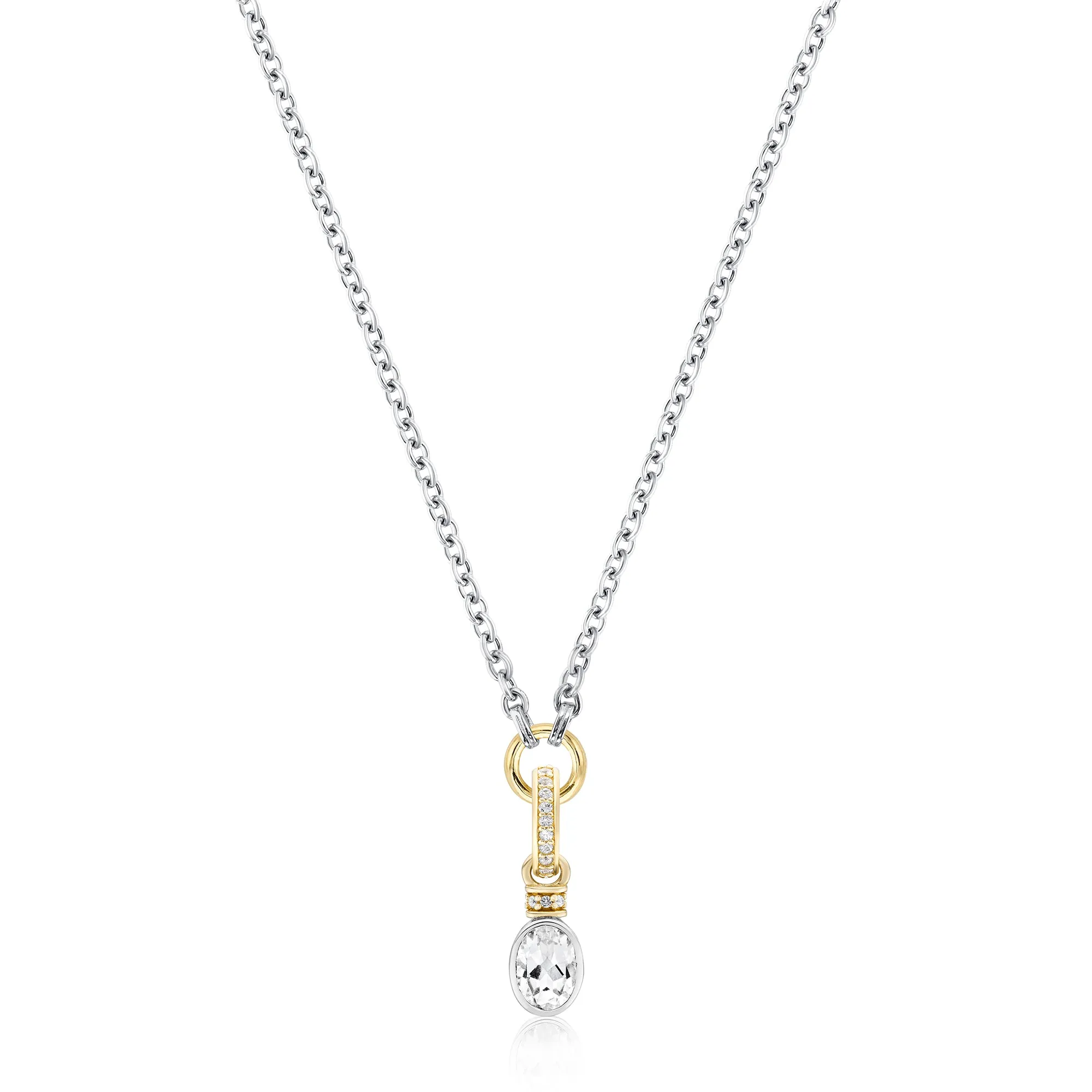 Oval Cut Charm on Carrier Chain