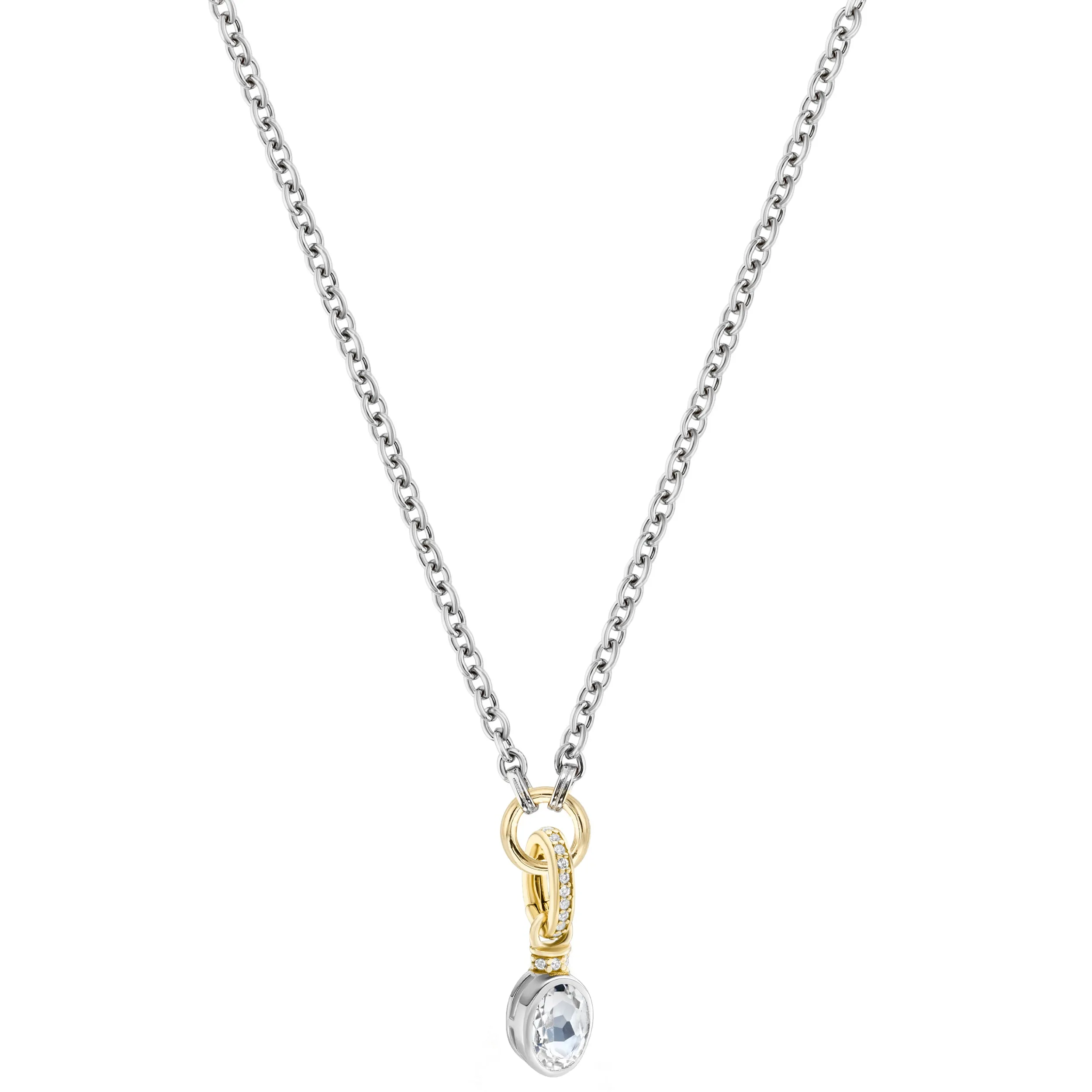 Oval Cut Charm on Carrier Chain