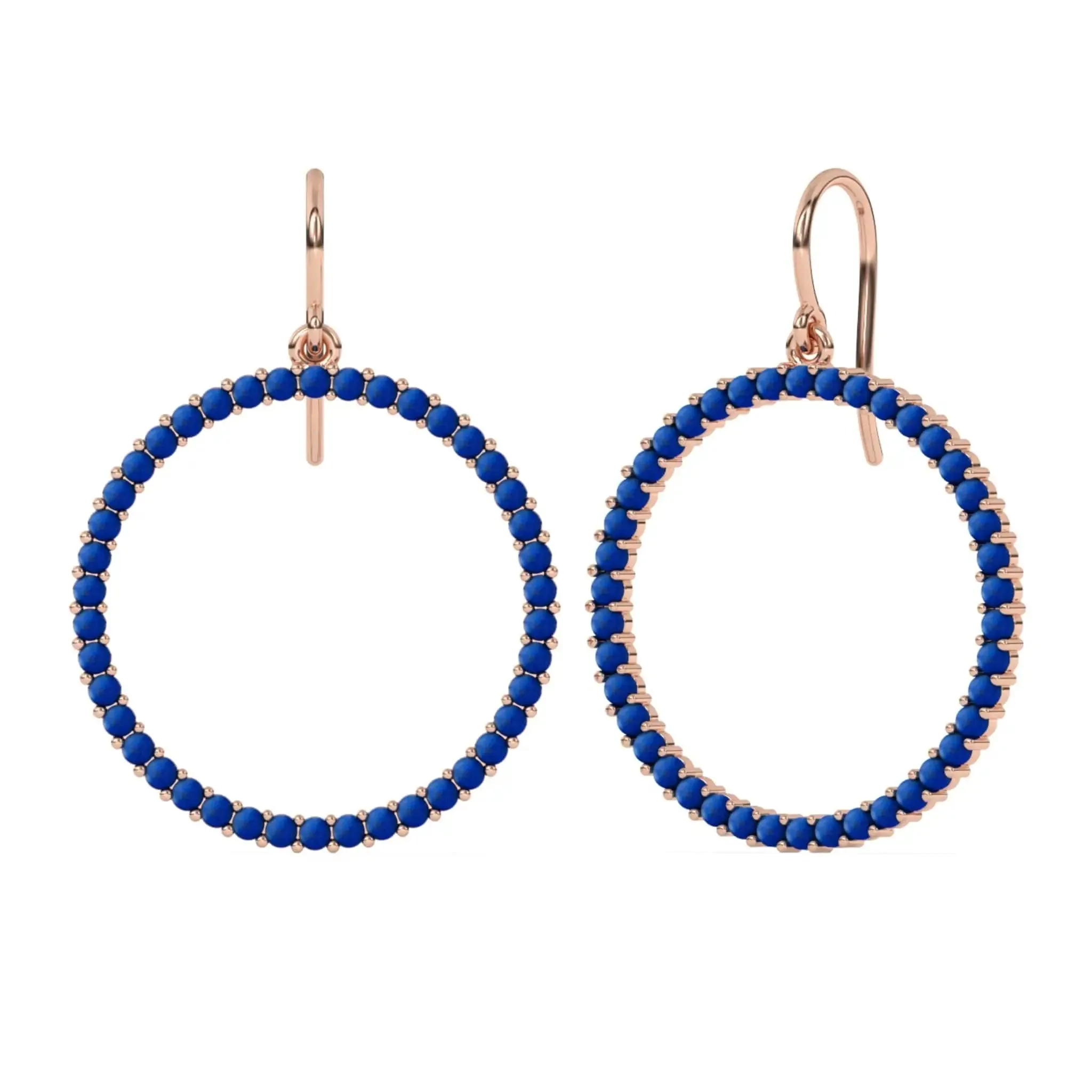 Oversized Lapis Hoops