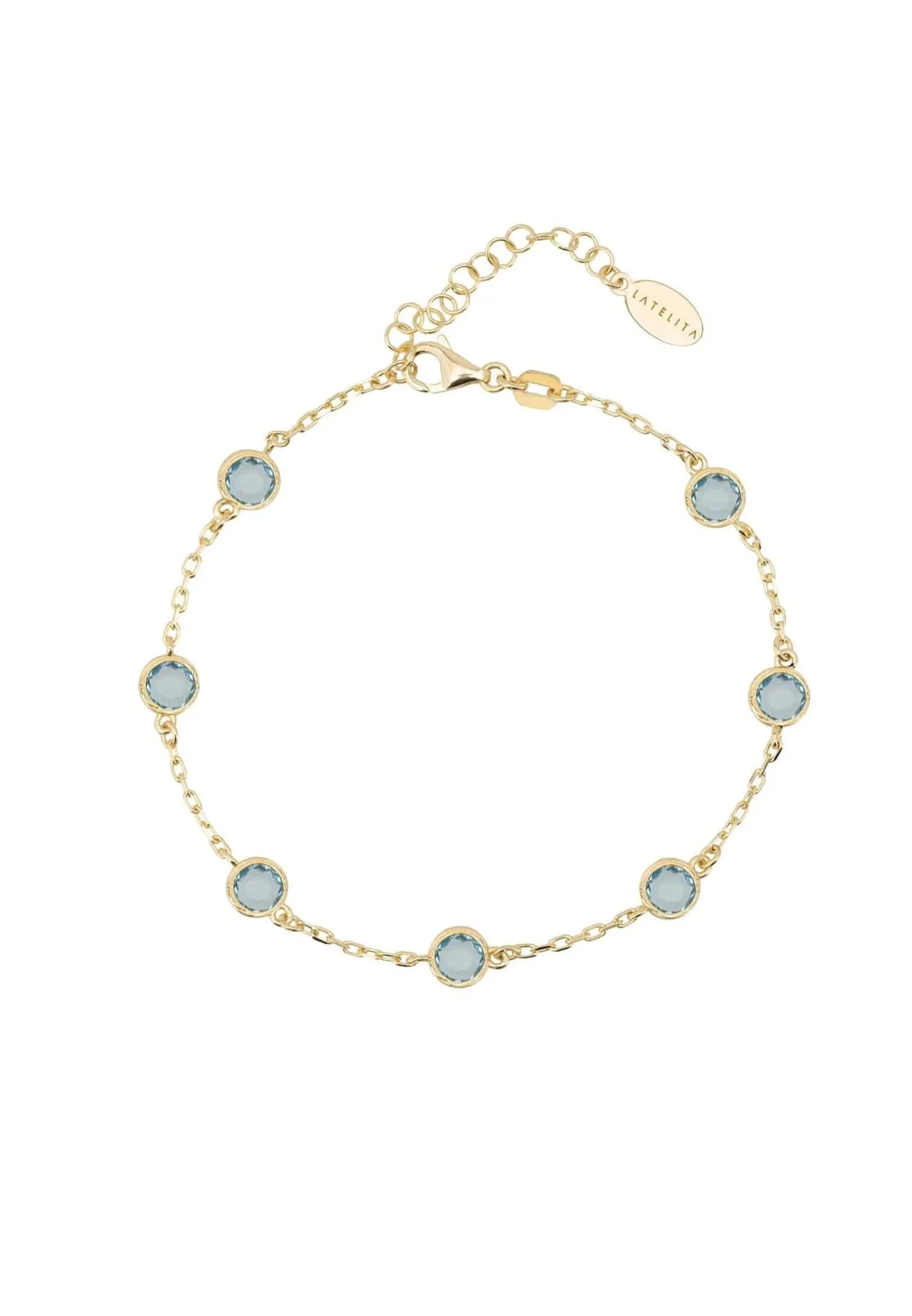 Palermo Bracelet Gold Blue Topaz