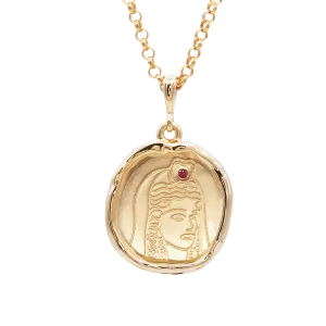 Persephone Goddess of Spring Necklace with Ruby