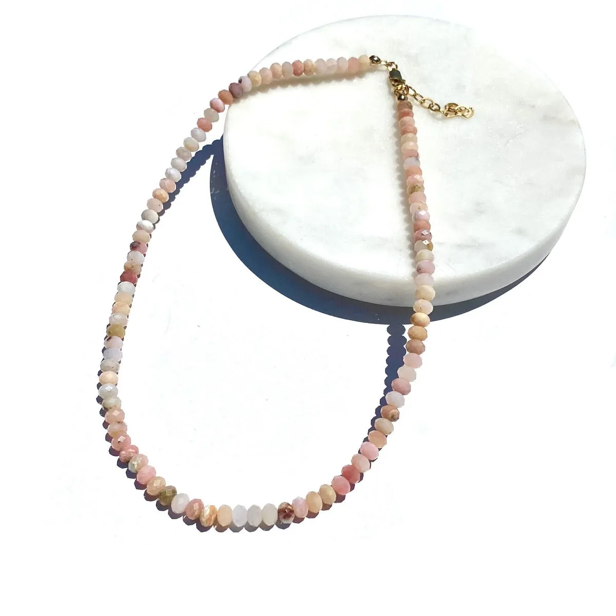 Petite Blush Opal Gemstone Necklace
