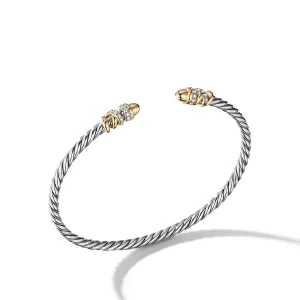 Petite Helena Open Bracelet with 18K Yellow Gold Gold Domes and Diamonds
