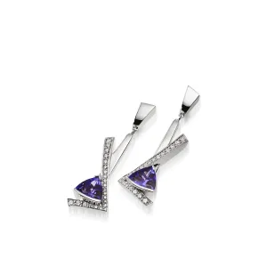 Pinnacle Gemstone Dangle Earrings with Pave Diamonds