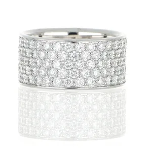 Platinum Silk Pave Diamond Fashion Ring