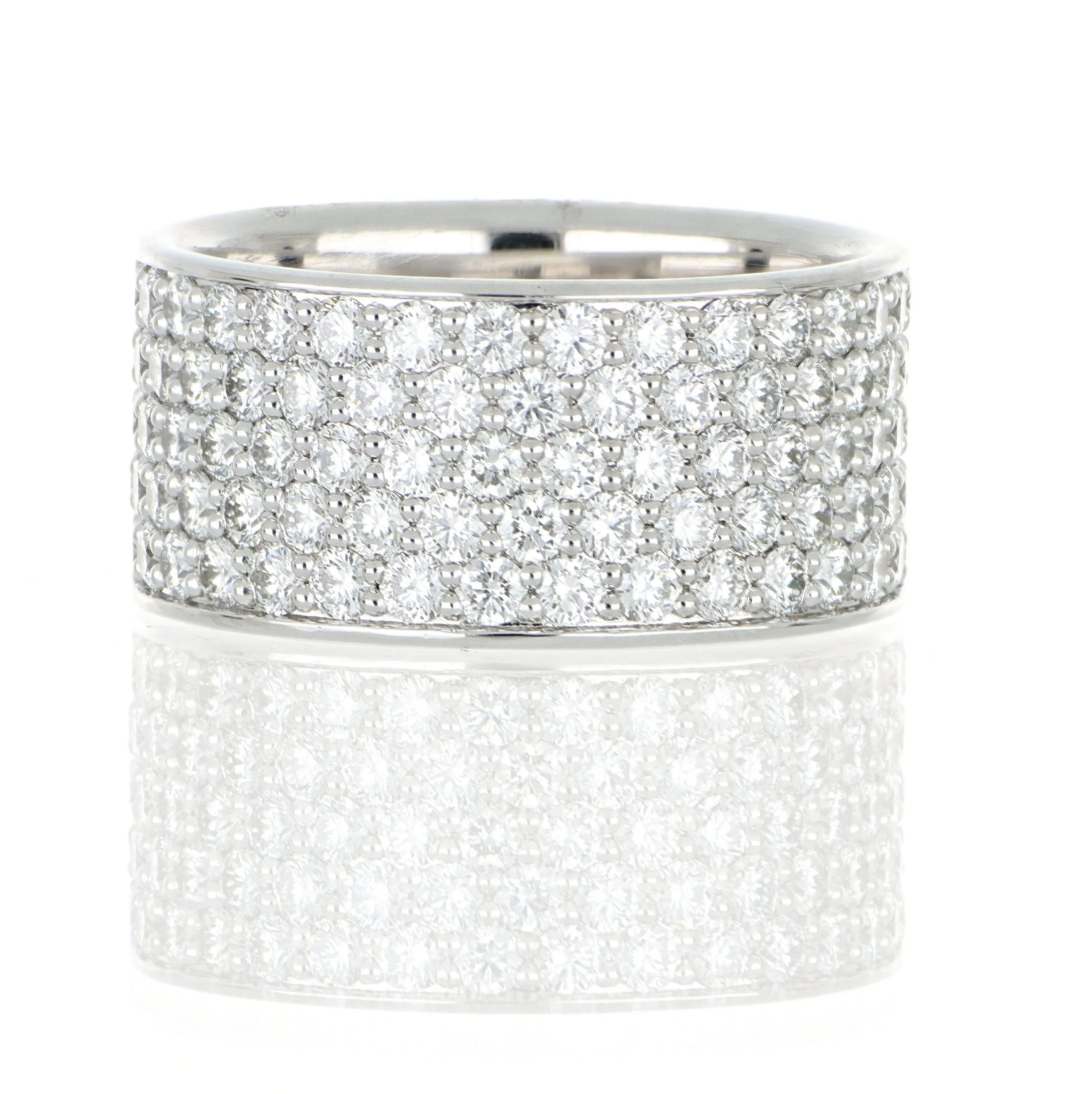 Platinum Silk Pave Diamond Fashion Ring