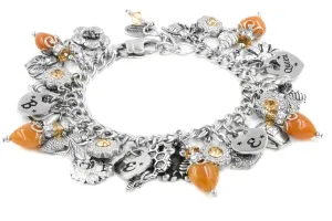 Queen Bee Bracelet with Gemstone Hearts