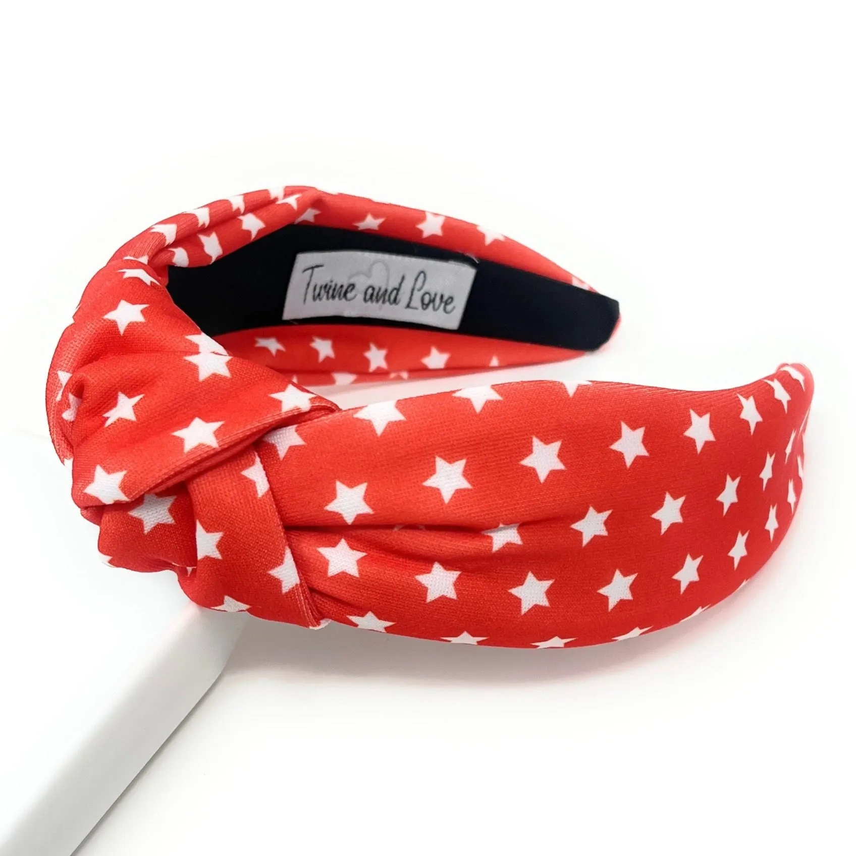 Red White Stars Knotted Headband