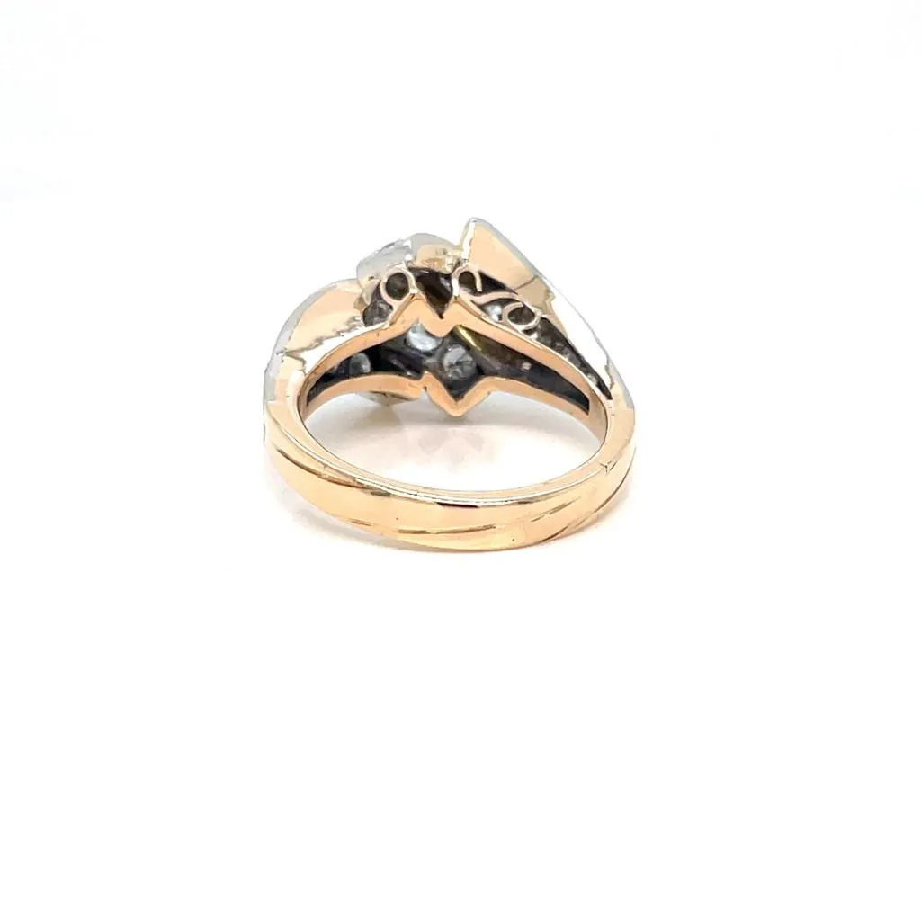 Retro 1,50 Carat Diamond Cocktail Gold Ring