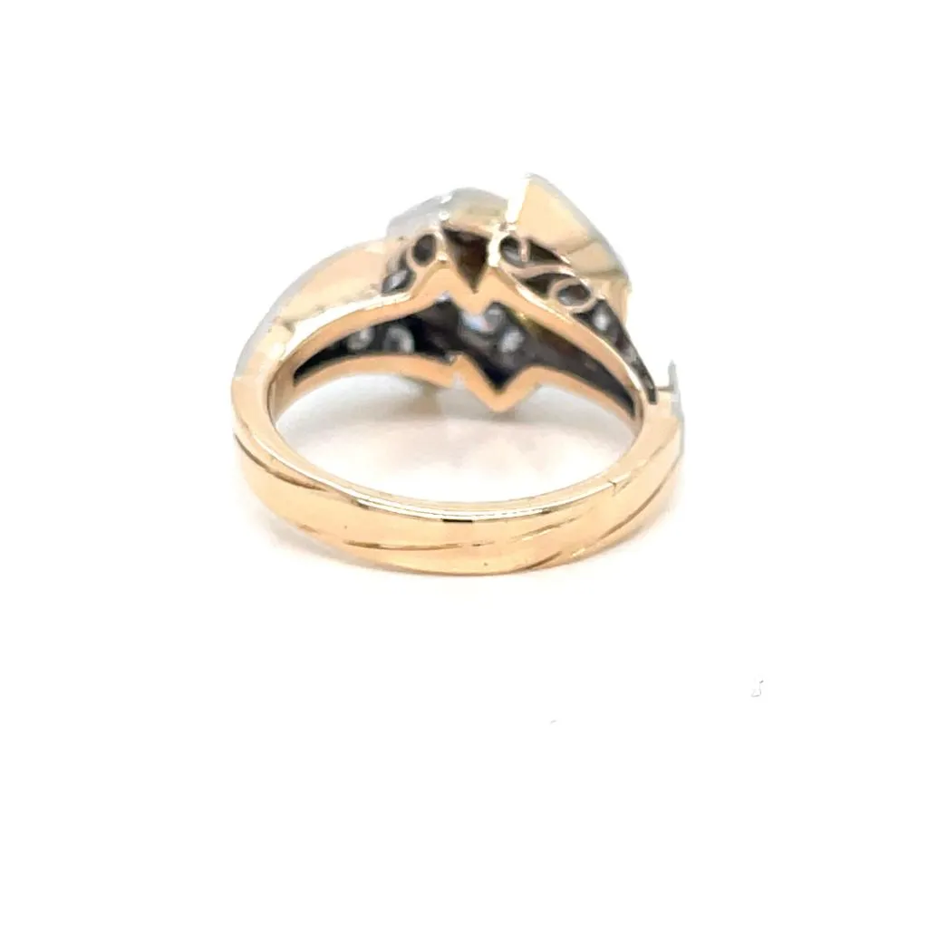 Retro 1,50 Carat Diamond Cocktail Gold Ring