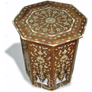 Ripple of Flowers Mother of Pearl Side Table