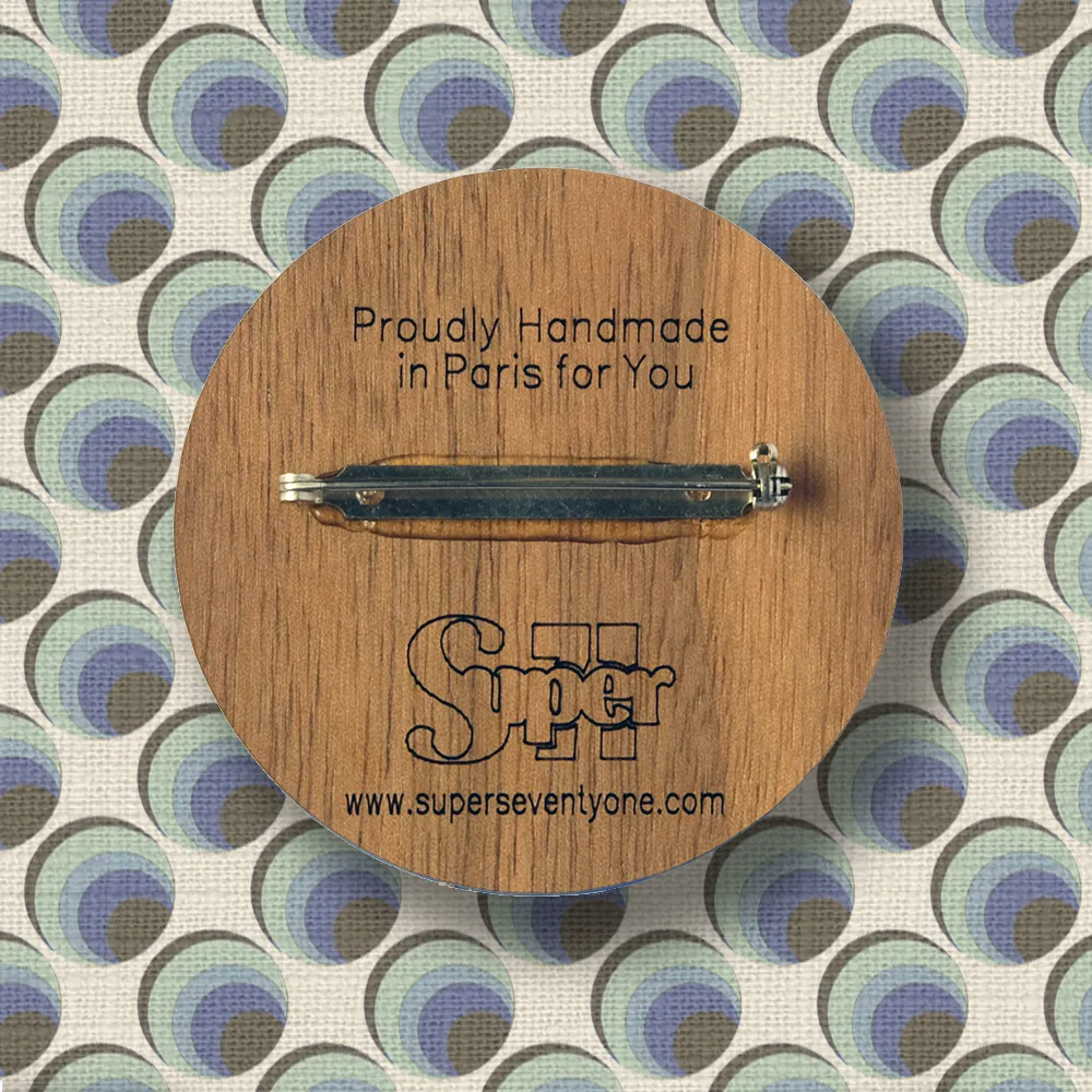 RIPPLES Acrylic & Wood Brooch