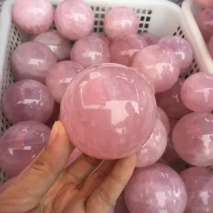 Rose Quartz Sphere, Natural Rose Quartz Stone, Rose Quartz Gemstone Crystal Ball, Polished Rose Quartz, Small Rose Quartz Sphere, Healing