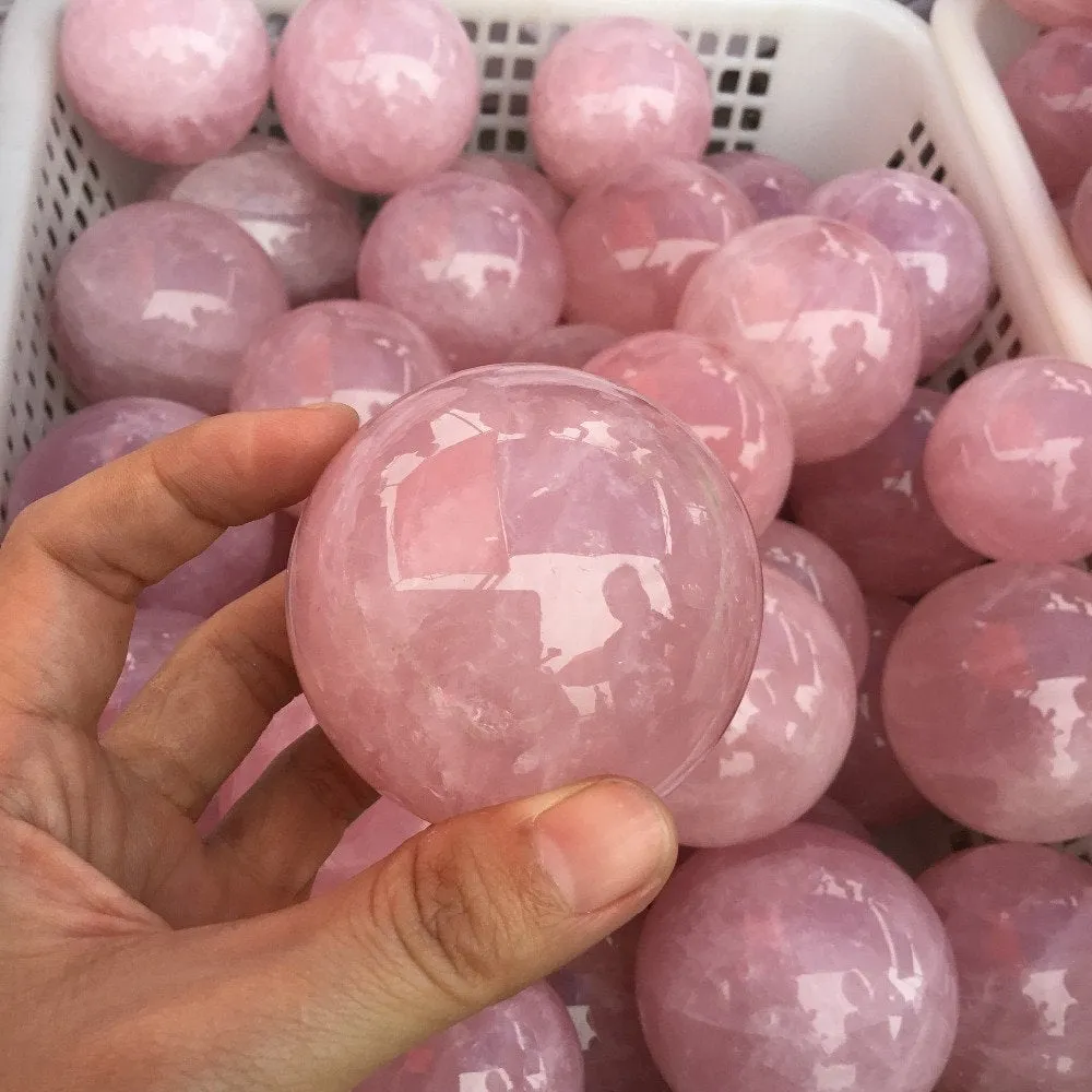 Rose Quartz Sphere, Natural Rose Quartz Stone, Rose Quartz Gemstone Crystal Ball, Polished Rose Quartz, Small Rose Quartz Sphere, Healing