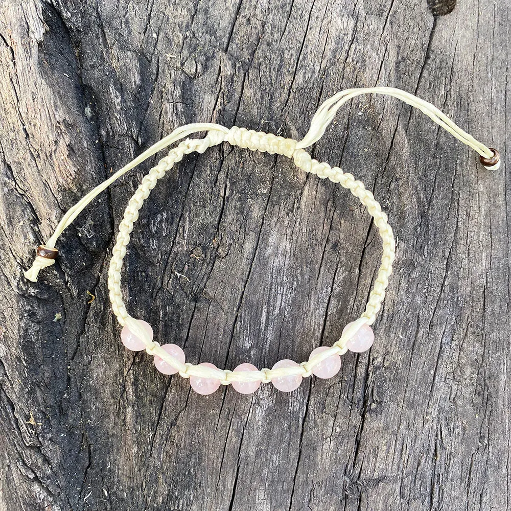 Rose Quartz Threaded Bracelet