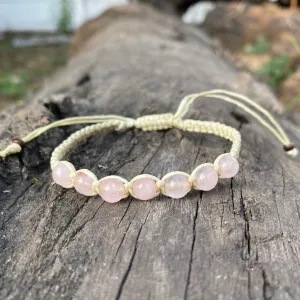 Rose Quartz Threaded Bracelet