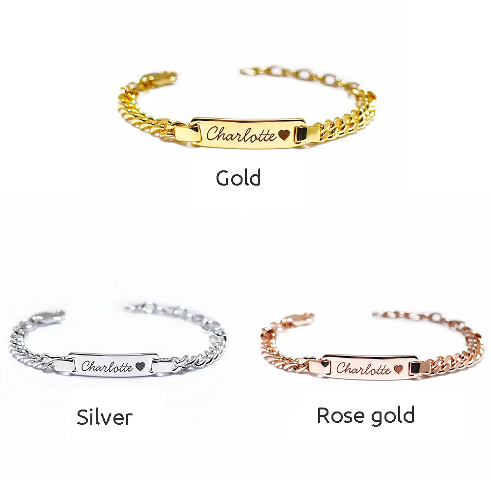 S925 Personalized Baby Name and Birthstone Bracelet Set