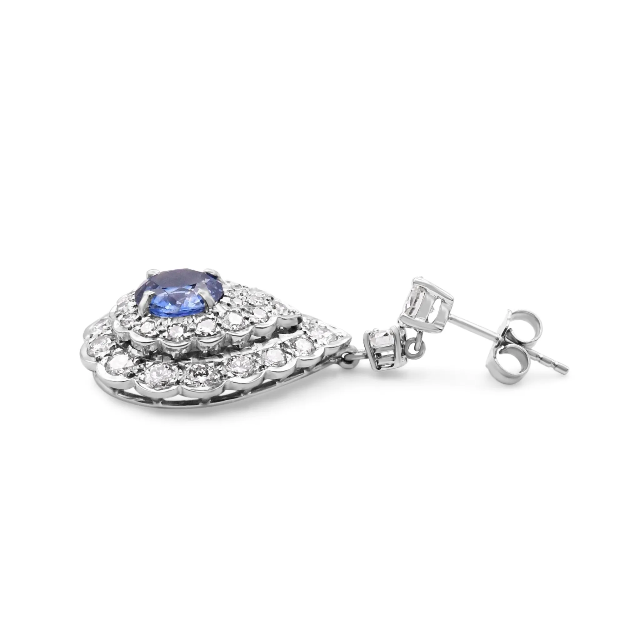 Sapphire & Diamond Fancy drop earrings