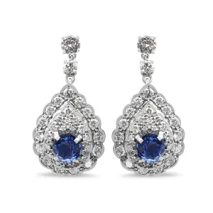 Sapphire & Diamond Fancy drop earrings