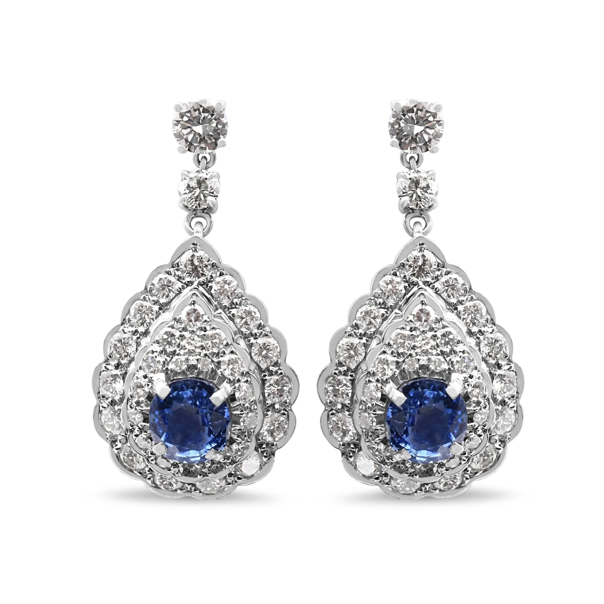 Sapphire & Diamond Fancy drop earrings