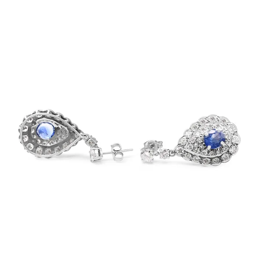 Sapphire & Diamond Fancy drop earrings