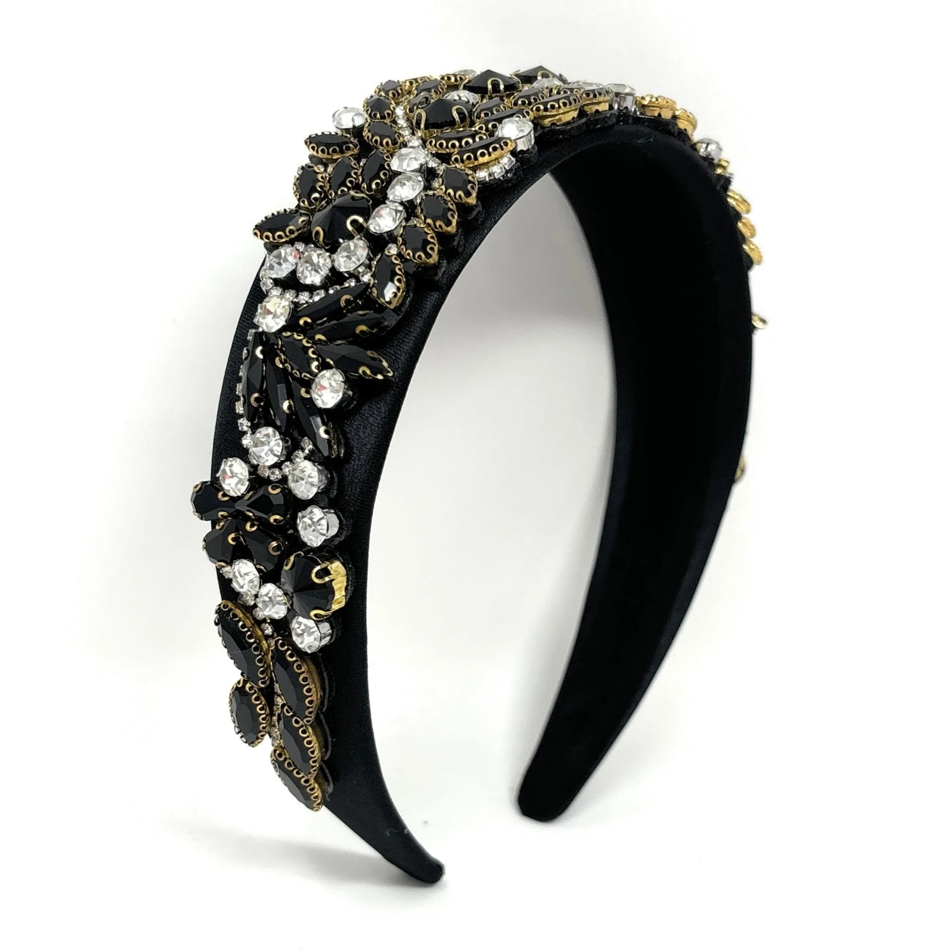 Sarah Embellished Black Baroque Headband