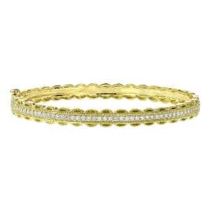 Scalloped Edge Diamond Bangle