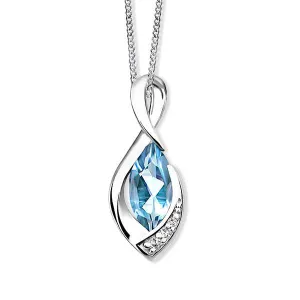 Silver Sky Blue Topaz And White Topaz Pendant