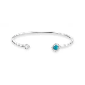 Silver Turquoise Zirconia Turquoise Bangle AR107-405-17