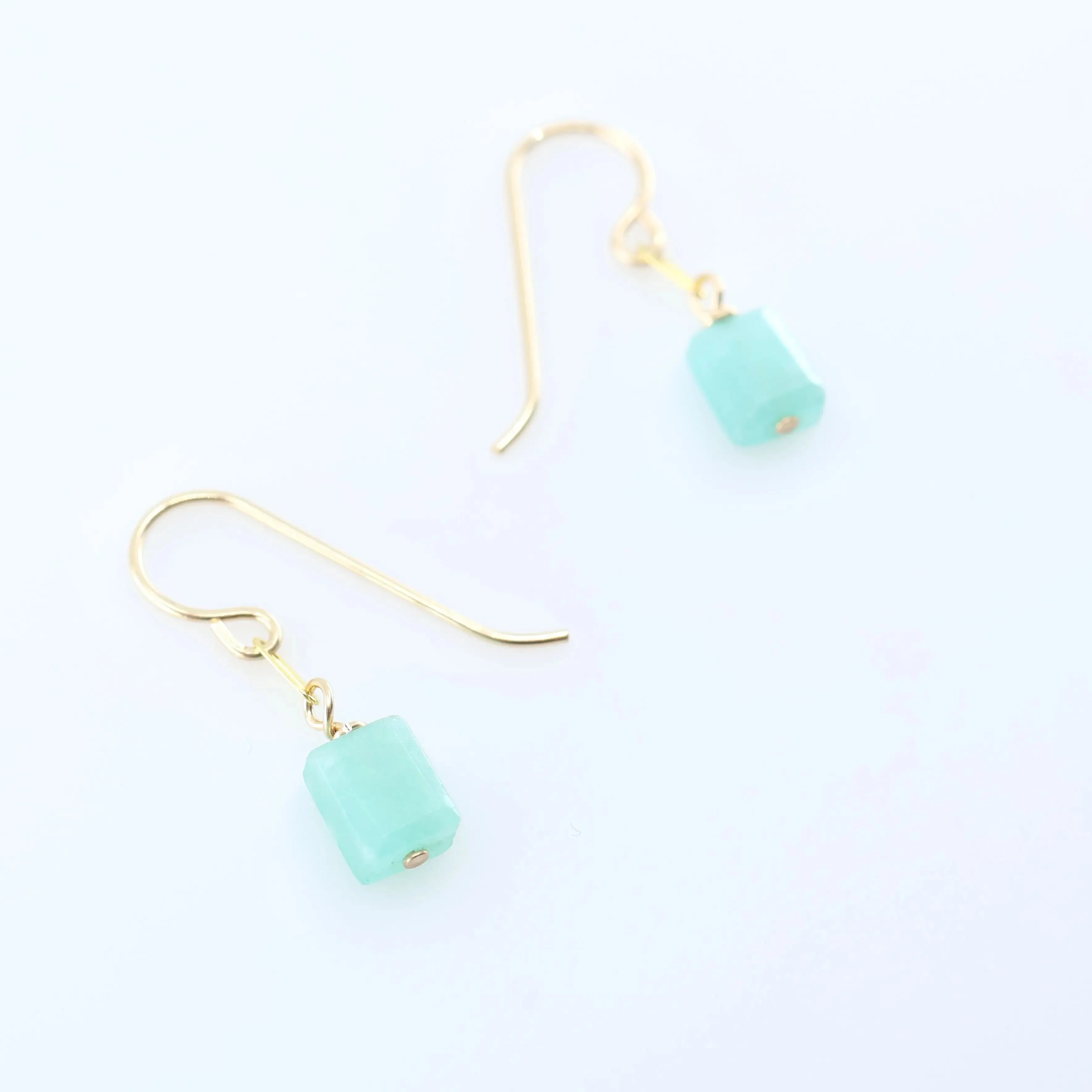 Single Rectangle Gemstone Earrings