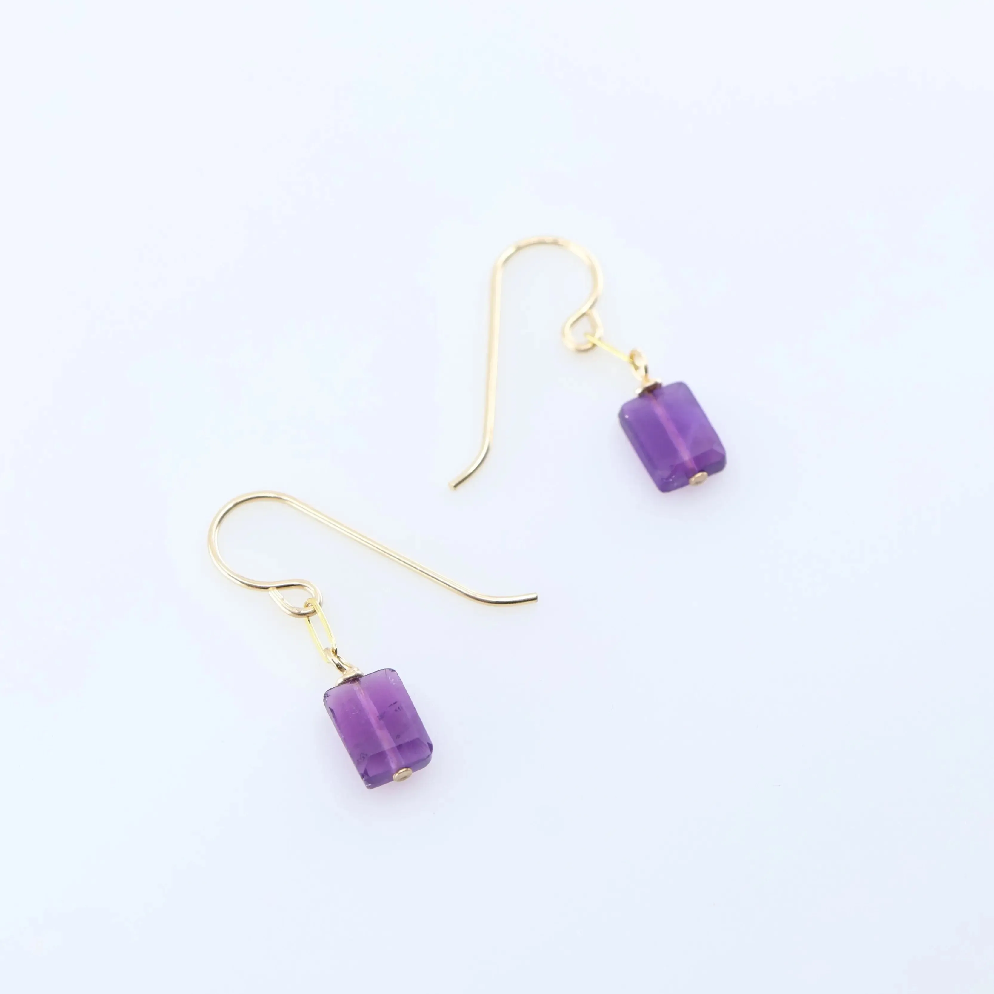 Single Rectangle Gemstone Earrings