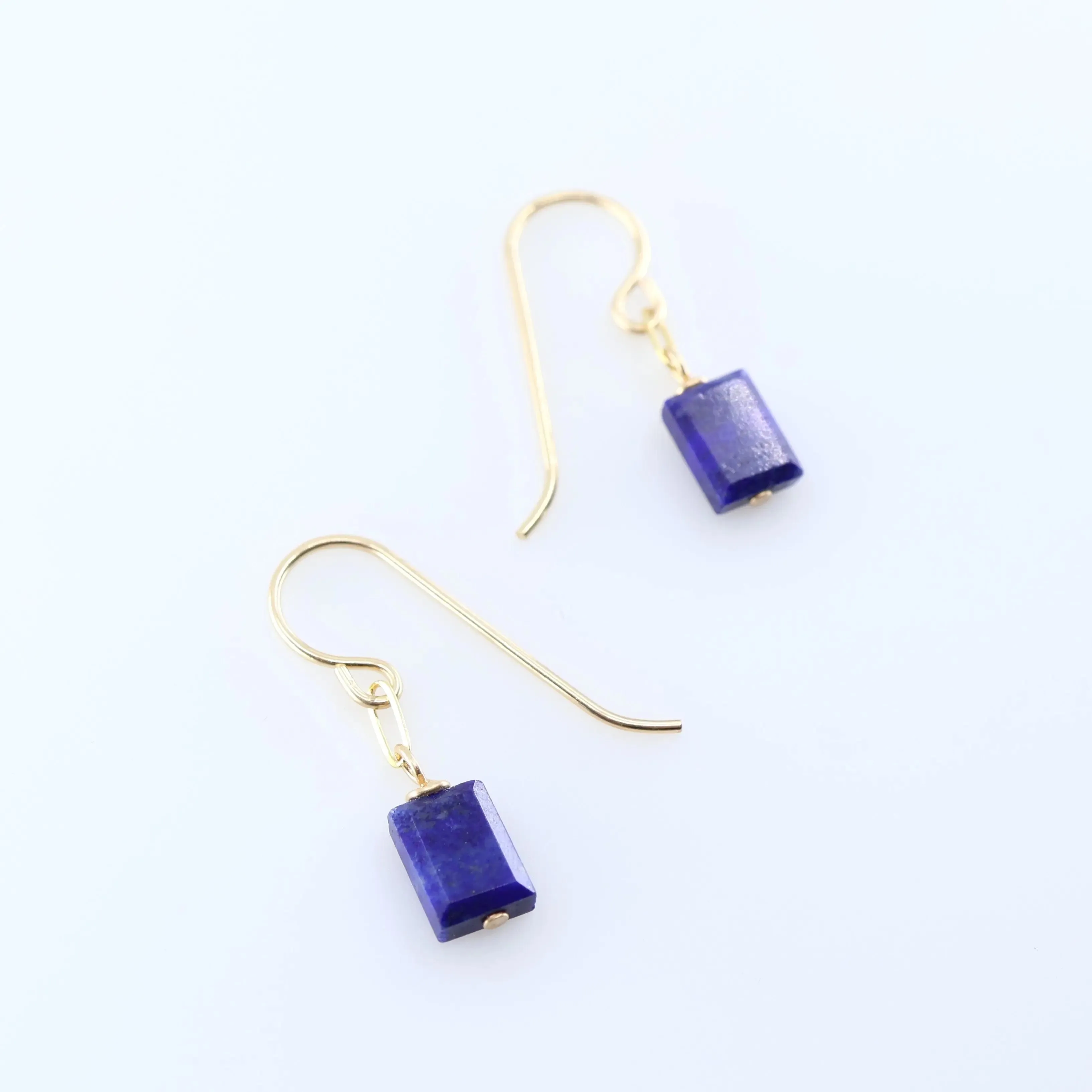 Single Rectangle Gemstone Earrings