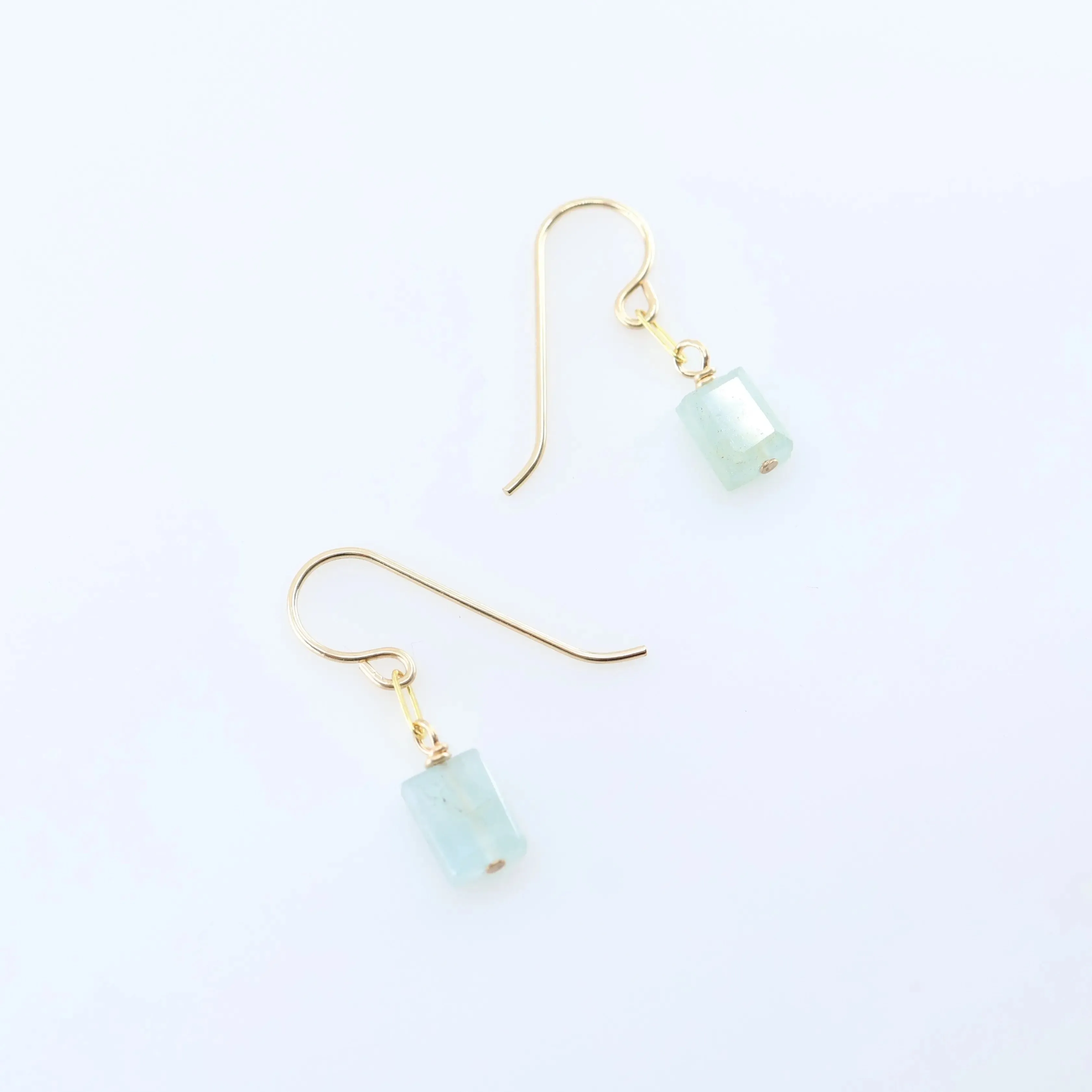 Single Rectangle Gemstone Earrings