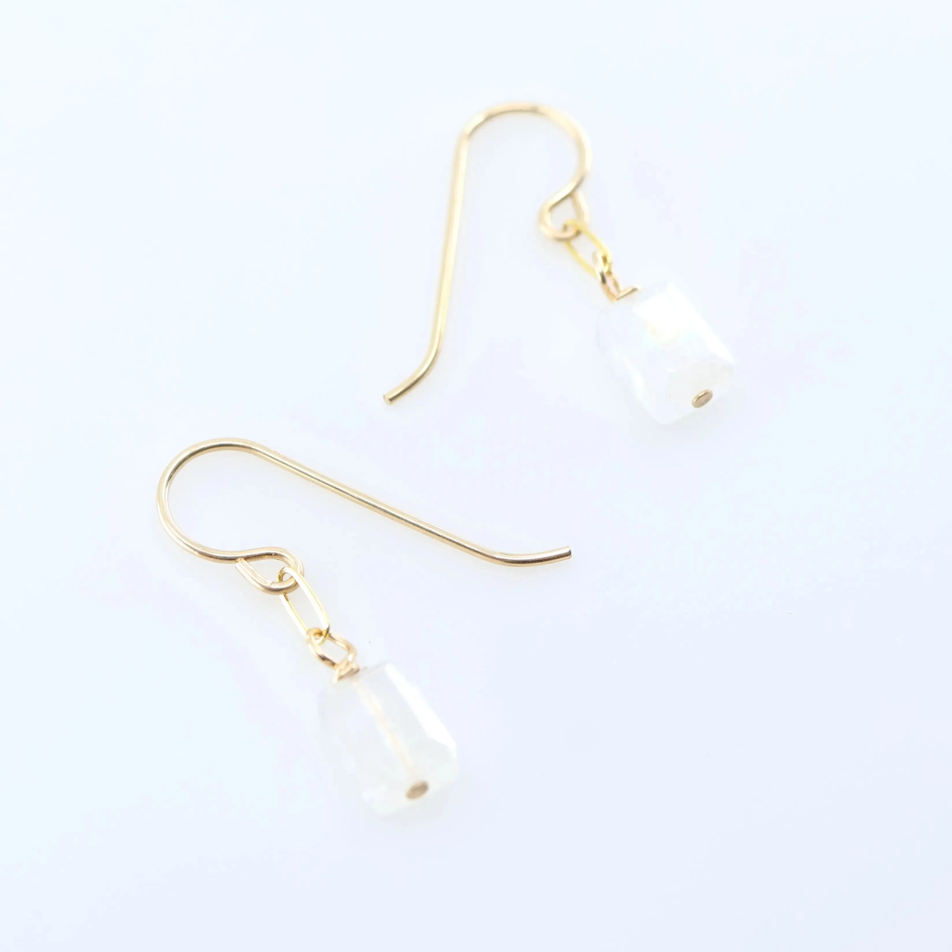 Single Rectangle Gemstone Earrings