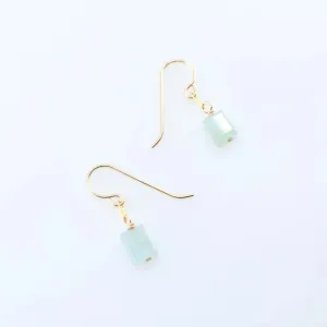 Single Rectangle Gemstone Earrings