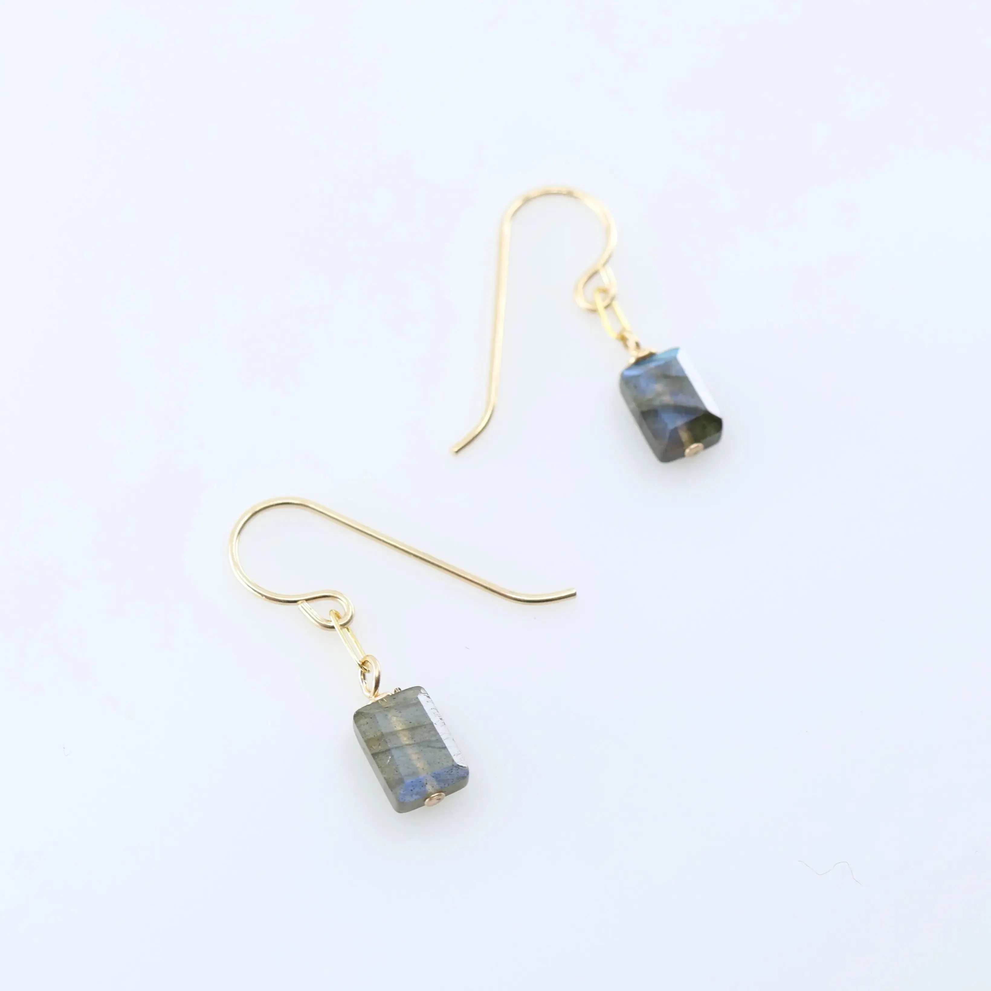 Single Rectangle Gemstone Earrings