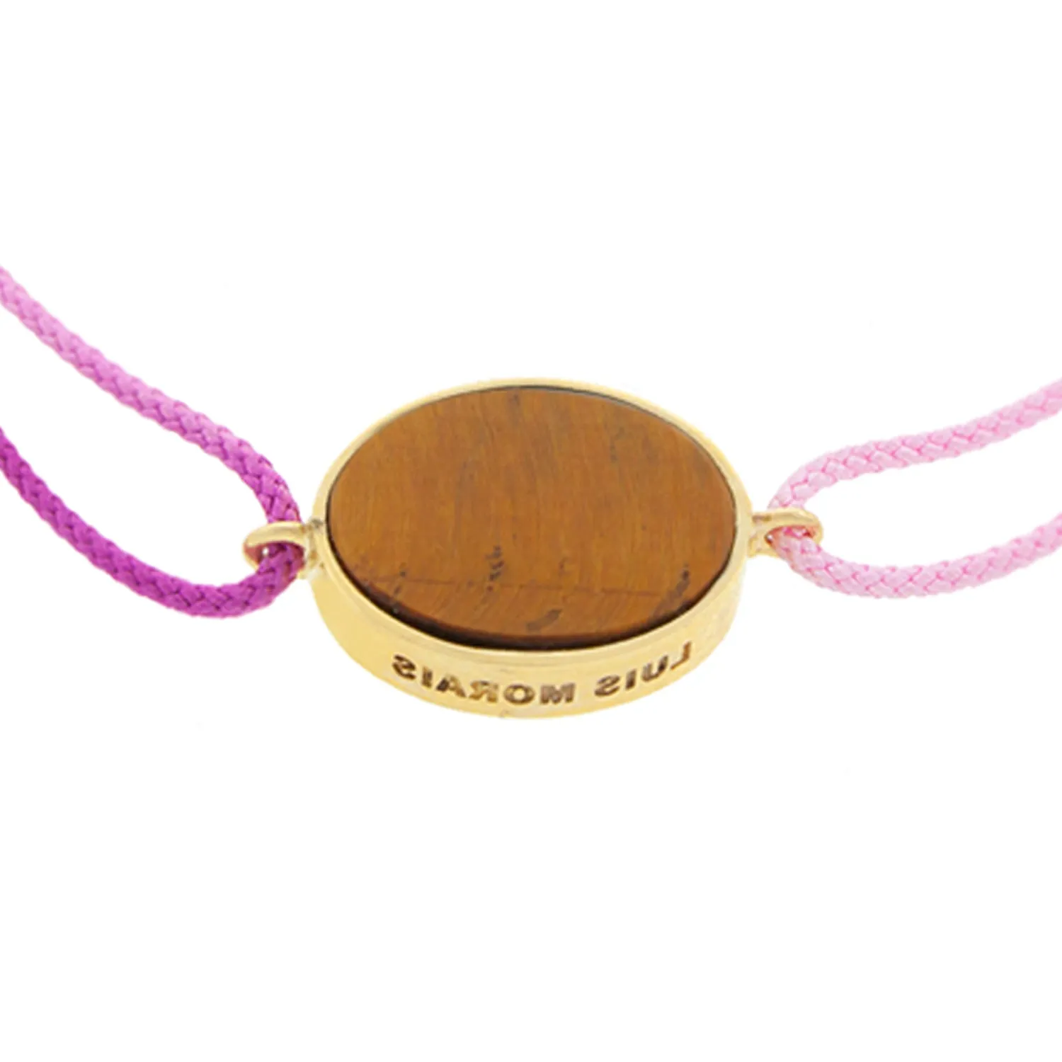 Skull Medallion with Tiger's Eye on a Purple Ombre Cord Bracelet