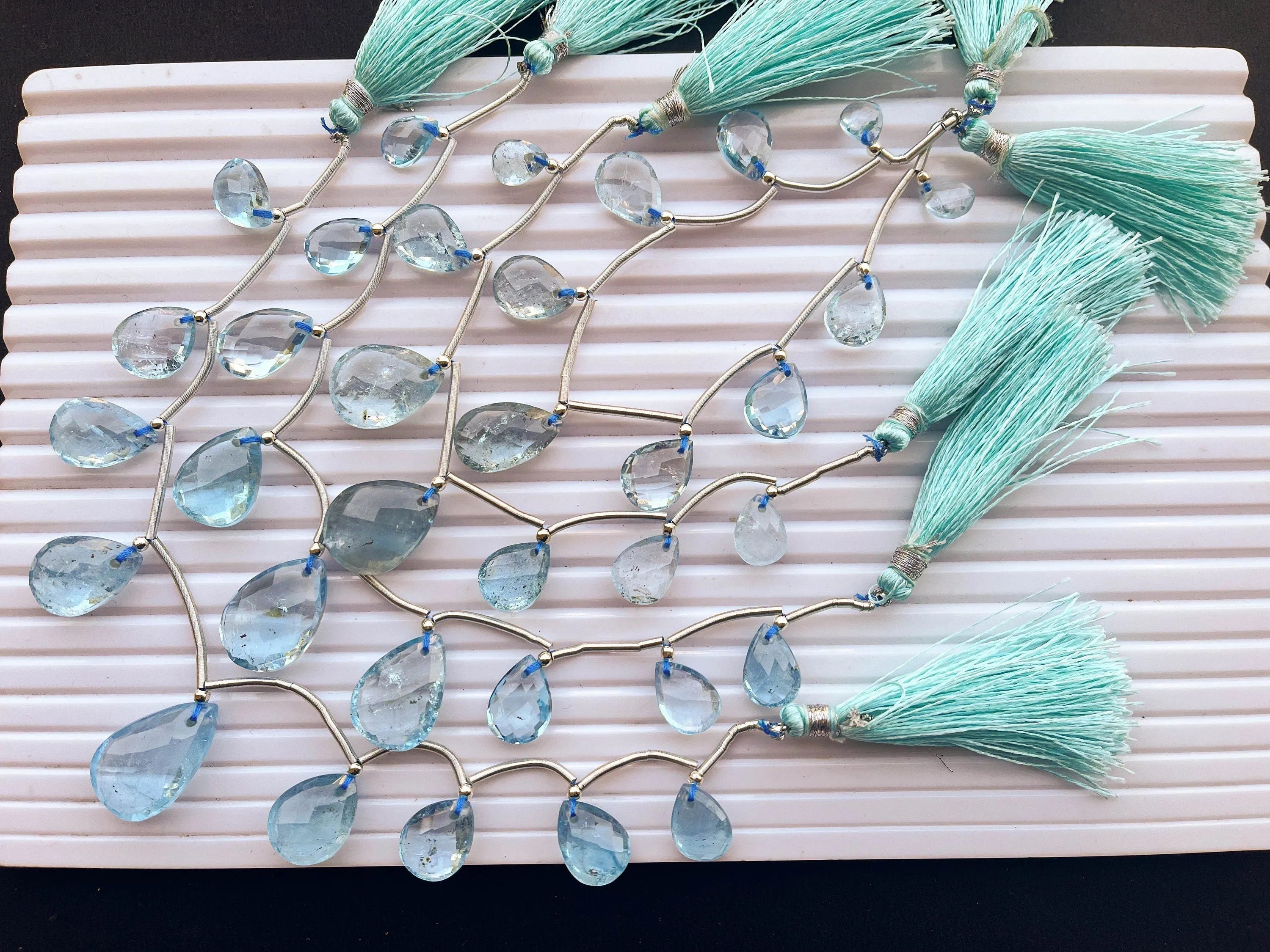 Sky Blue Topaz Pear Shape Briolette Beads