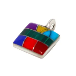 Small  Polished Stone & Alpaca Silver Pendant Artisana