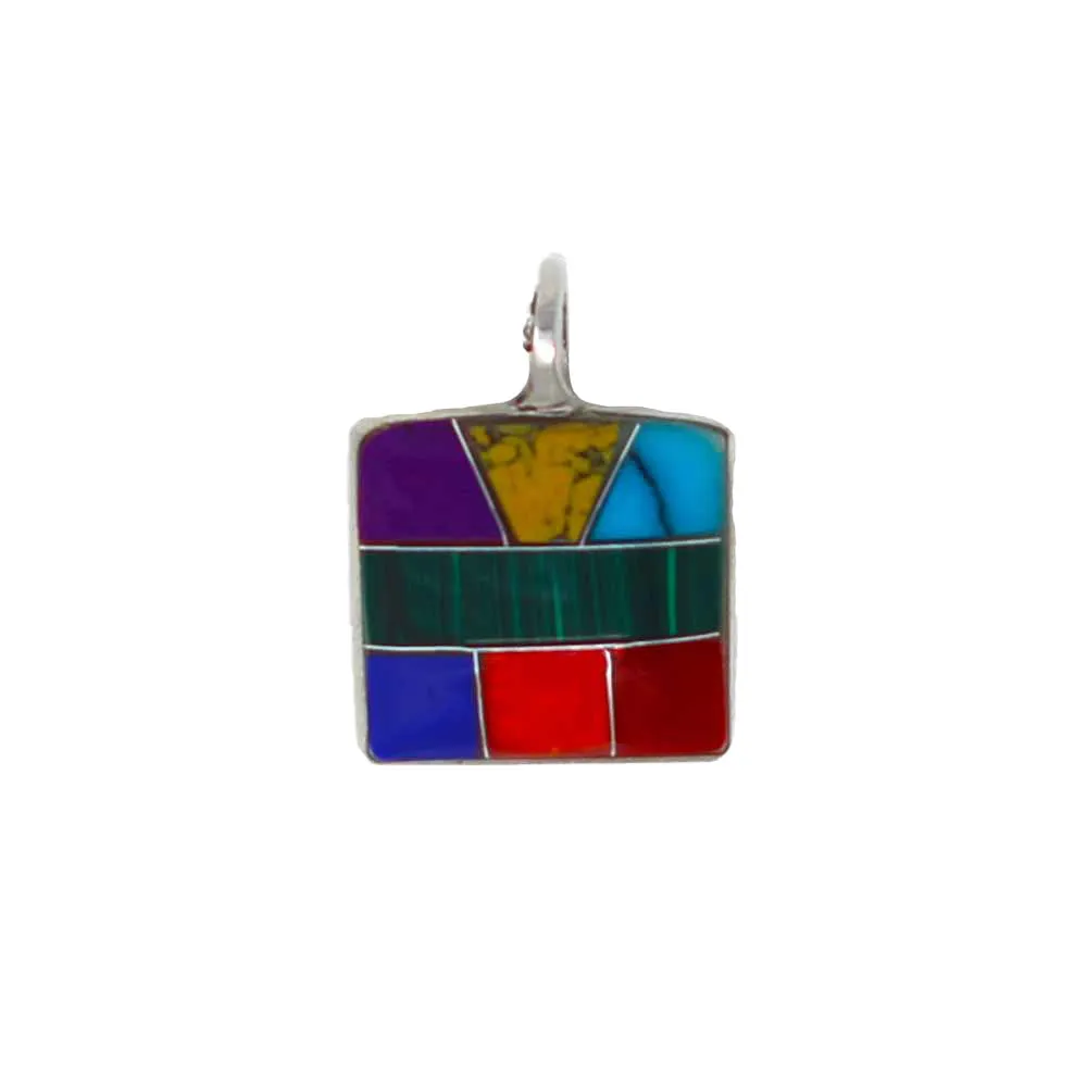 Small  Polished Stone & Alpaca Silver Pendant Artisana