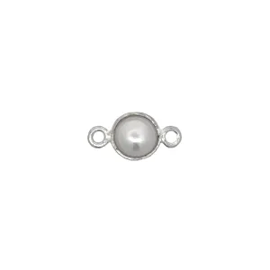 Small Round Channel Set Pearl Connector